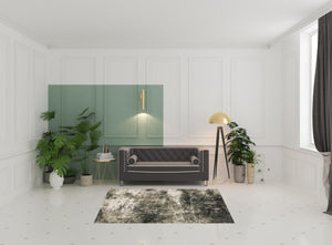 Homeroots 5' X 7' Charcoal Grey And Beige Abstract Power Loom Stain Resistant Area Rug Charcoal,Beige Polypropylene 509826