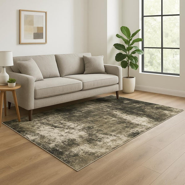 HomeRoots 2' Contemporary Abstract Power Loom Runner Rug – Stain Resistant, Perfect for High-Traffic Areas 5' X 7' 509826