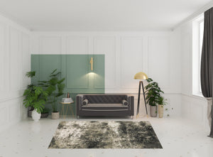 Homeroots 6' X 9' Charcoal Grey And Beige Abstract Power Loom Stain Resistant Area Rug Charcoal,Beige Polypropylene 509827