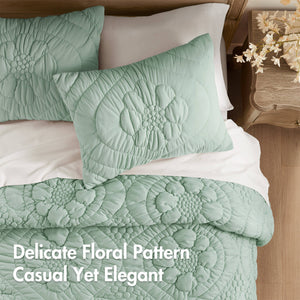 English Elm 3-Piece Full/Queen Comforter Set In Calming Sage | Soft Poly Jersey, Year-Round Cozy Comfort B035P408221
