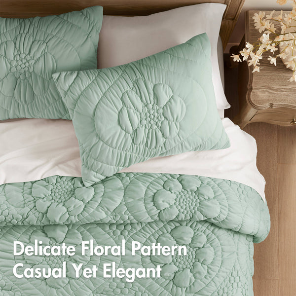 English Elm 3-Piece Full/Queen Comforter Set In Calming Sage | Soft Poly Jersey, Year-Round Cozy Comfort B035P408221