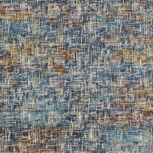 HomeRoots 2' Abstract Power Loom Runner Rug in Blue, Teal, Gold & Rust - Stain Resistant for High-Traffic Areas 8' X 11' 509834