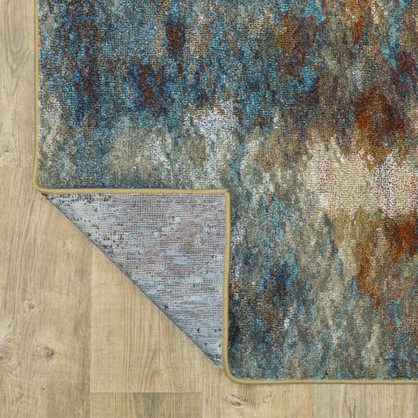 HomeRoots 2' Abstract Multicolor Power Loom Runner Rug – Stain Resistant, Modern Design for High Traffic Areas 2'3" x 7'6" 509848