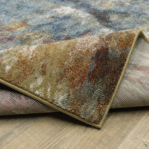 HomeRoots 2' Abstract Multicolor Power Loom Runner Rug – Stain Resistant, Modern Design for High Traffic Areas 2'3" x 7'6" 509848