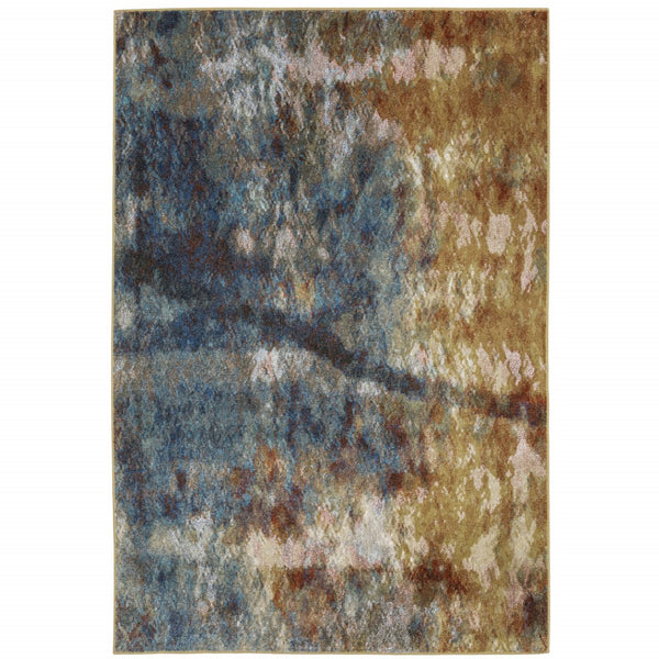 HomeRoots 2' Abstract Multicolor Power Loom Runner Rug – Stain Resistant, Modern Design for High Traffic Areas 4' X 6' 509849