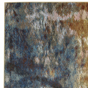 HomeRoots 2' Abstract Multicolor Power Loom Runner Rug – Stain Resistant, Modern Design for High Traffic Areas 4' X 6' 509849