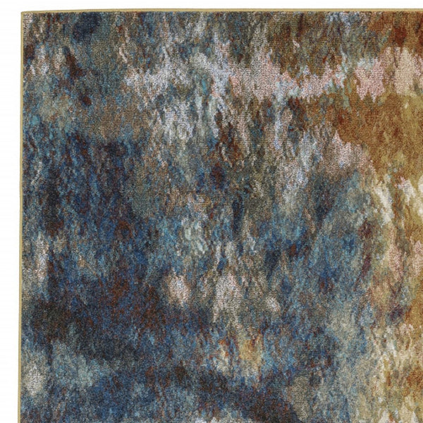 HomeRoots 2' Abstract Multicolor Power Loom Runner Rug – Stain Resistant, Modern Design for High Traffic Areas 4' X 6' 509849