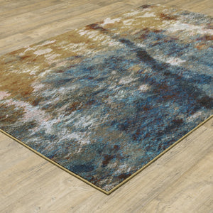 HomeRoots 2' Abstract Multicolor Power Loom Runner Rug – Stain Resistant, Modern Design for High Traffic Areas 7' X 9' 509851