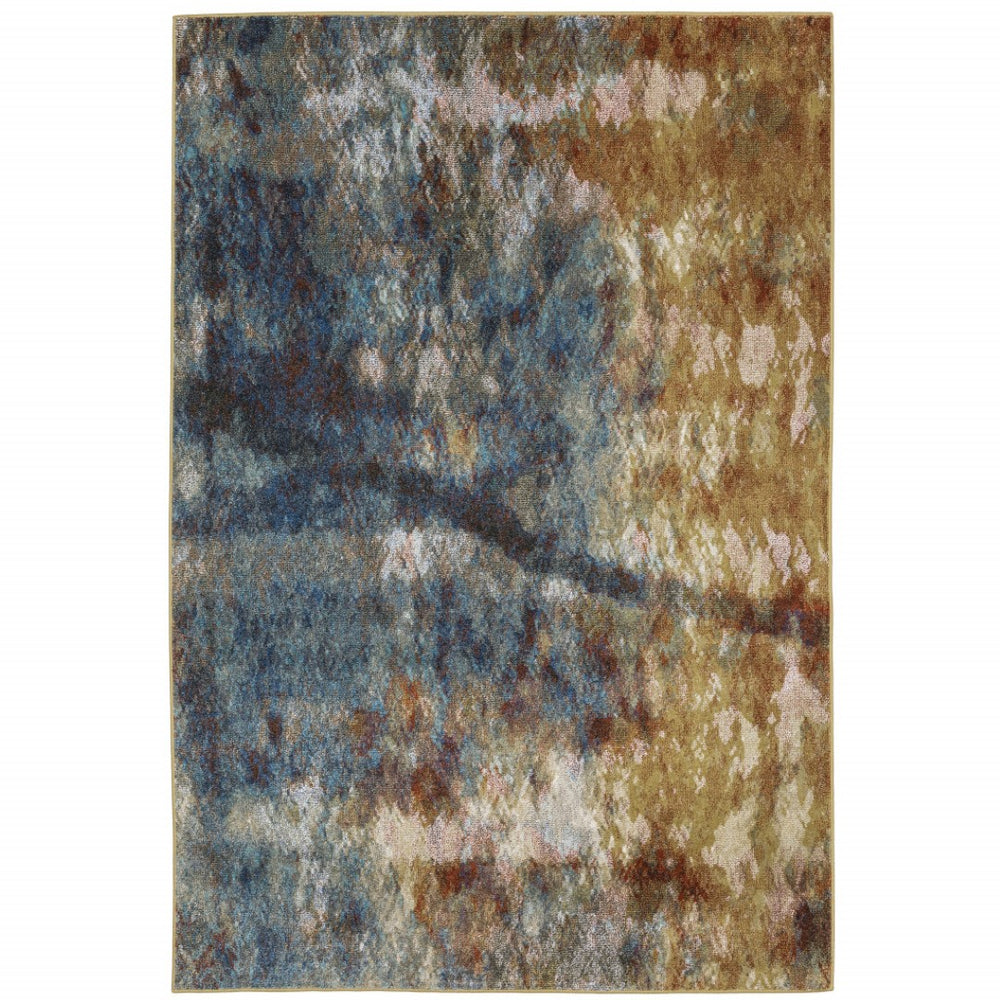 HomeRoots 2' Abstract Multicolor Power Loom Runner Rug – Stain Resistant, Modern Design for High Traffic Areas 8' X 11' 509852