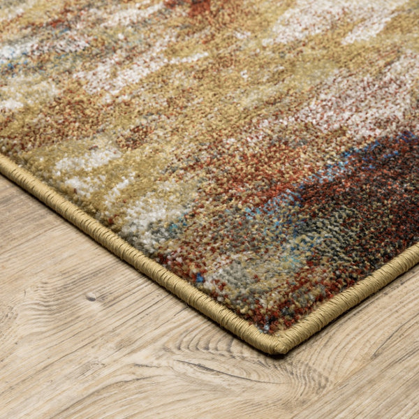 HomeRoots 2' Abstract Multicolor Power Loom Runner Rug – Stain Resistant, Modern Design for High Traffic Areas 8' X 11' 509852