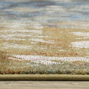 HomeRoots 2' Abstract Multicolor Power Loom Runner Rug – Stain Resistant, Modern Design for High Traffic Areas 8' X 11' 509852