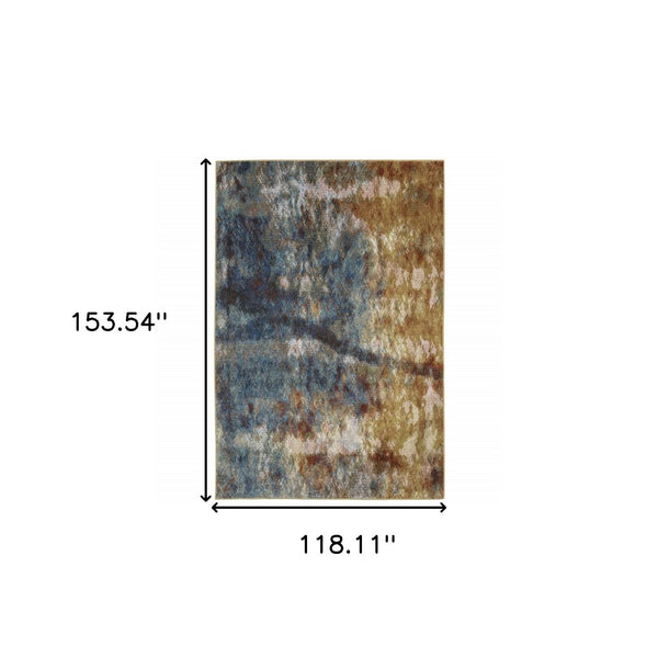 HomeRoots 2' Abstract Multicolor Power Loom Runner Rug – Stain Resistant, Modern Design for High Traffic Areas 10' X 13' 509853
