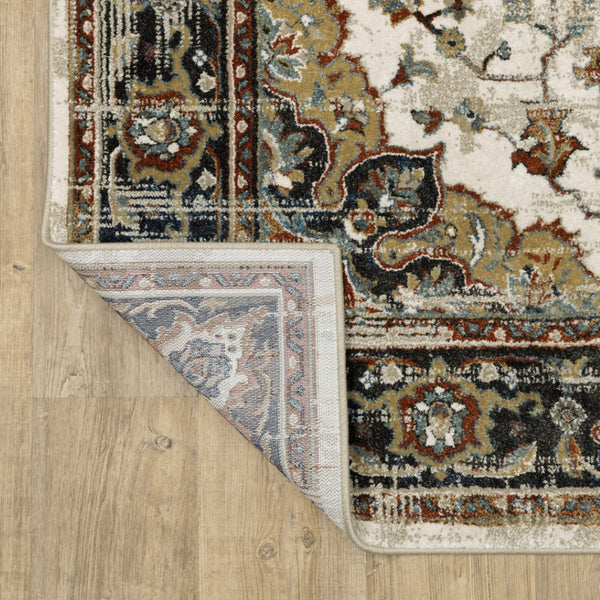 HomeRoots 2' Elegant Oriental Runner Rug for High-Traffic Areas - Stain Resistant, Timeless Design, 2' x 8' 2'3" x 7'6" 509854