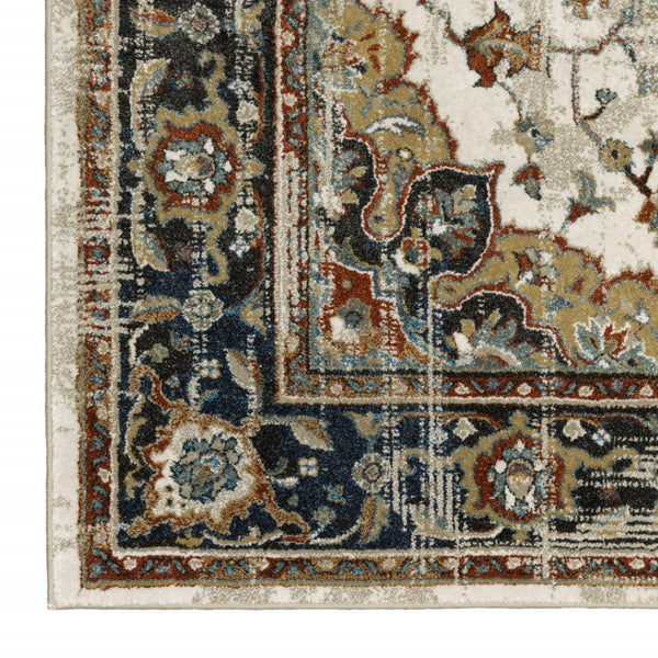 HomeRoots 2' Elegant Oriental Runner Rug for High-Traffic Areas - Stain Resistant, Timeless Design, 2' x 8' 2'3" x 7'6" 509854