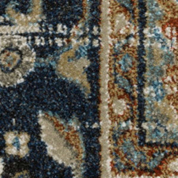 HomeRoots 2' Elegant Oriental Runner Rug for High-Traffic Areas - Stain Resistant, Timeless Design, 2' x 8' 4' X 6' 509855