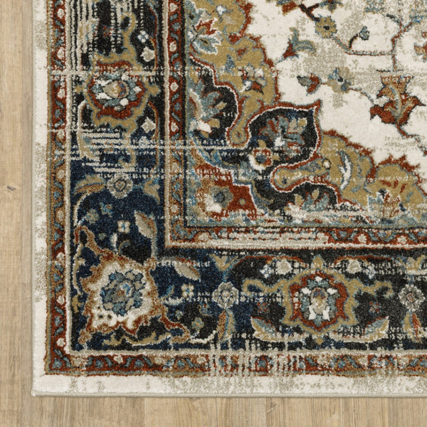 HomeRoots 2' Elegant Oriental Runner Rug for High-Traffic Areas - Stain Resistant, Timeless Design, 2' x 8' 4' X 6' 509855