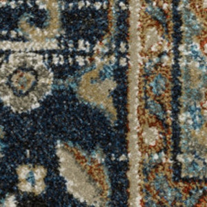 HomeRoots 2' Elegant Oriental Runner Rug for High-Traffic Areas - Stain Resistant, Timeless Design, 2' x 8' 5' X 7' 509856