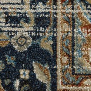 HomeRoots 2' Elegant Oriental Runner Rug for High-Traffic Areas - Stain Resistant, Timeless Design, 2' x 8' 5' X 7' 509856