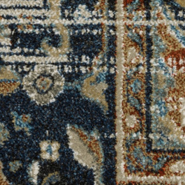 HomeRoots 2' Elegant Oriental Runner Rug for High-Traffic Areas - Stain Resistant, Timeless Design, 2' x 8' 5' X 7' 509856