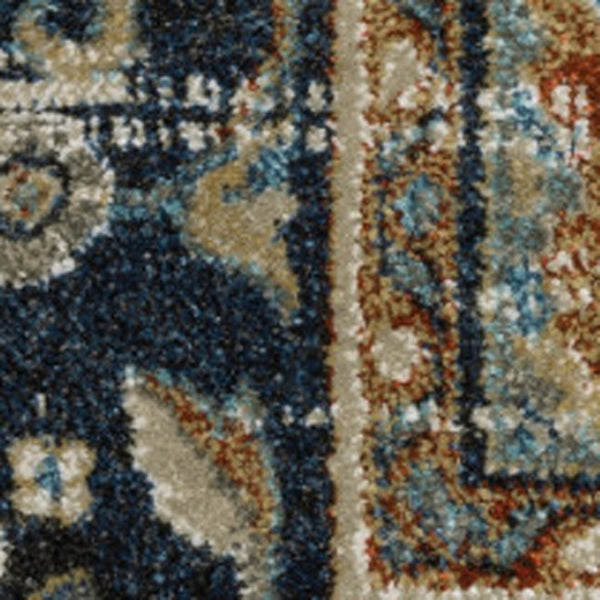 HomeRoots 2' Elegant Oriental Runner Rug for High-Traffic Areas - Stain Resistant, Timeless Design, 2' x 8' 7' X 9' 509857