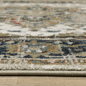 HomeRoots 2' Elegant Oriental Runner Rug for High-Traffic Areas - Stain Resistant, Timeless Design, 2' x 8' 7' X 9' 509857