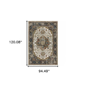 HomeRoots 2' Elegant Oriental Runner Rug for High-Traffic Areas - Stain Resistant, Timeless Design, 2' x 8' 8' X 11' 509858