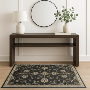 HomeRoots 2' Vintage Charm Oriental Power Loom Runner Rug – Stain Resistant, Durable for High-Traffic Areas 4' X 6' 509861