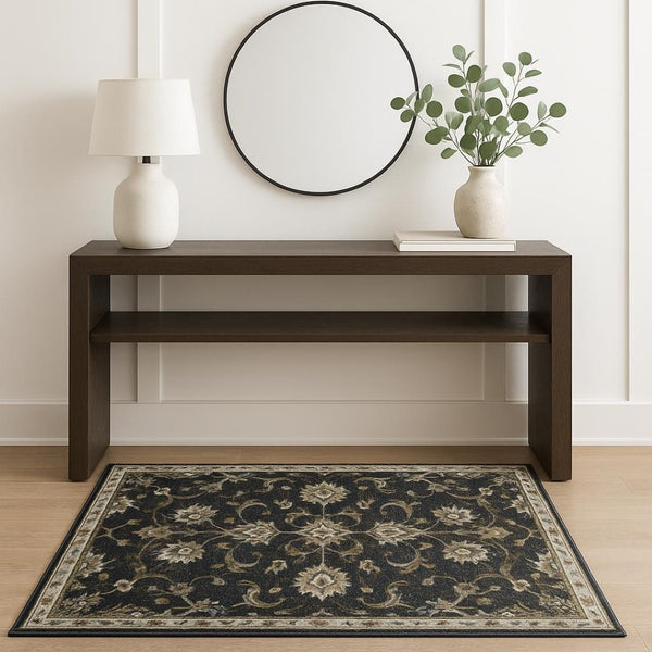 HomeRoots 2' Vintage Charm Oriental Power Loom Runner Rug – Stain Resistant, Durable for High-Traffic Areas 4' X 6' 509861