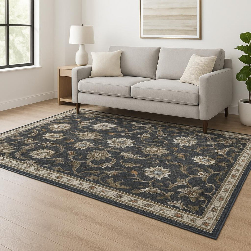 HomeRoots 2' Vintage Charm Oriental Power Loom Runner Rug – Stain Resistant, Durable for High-Traffic Areas 5' X 7' 509862