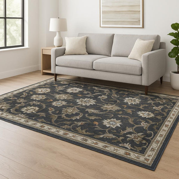HomeRoots 2' Vintage Charm Oriental Power Loom Runner Rug – Stain Resistant, Durable for High-Traffic Areas 5' X 7' 509862
