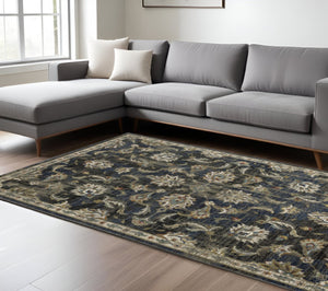 HomeRoots 2' Vintage Charm Oriental Power Loom Runner Rug – Stain Resistant, Durable for High-Traffic Areas 7' X 9' 509863