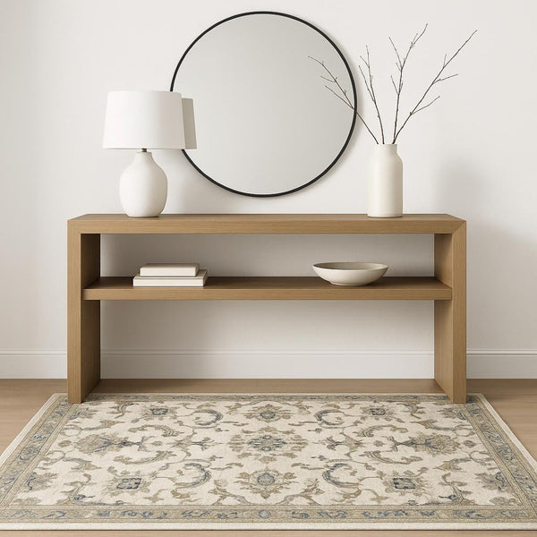 HomeRoots 2' Vintage Charm Oriental Power Loom Runner Rug – Stain Resistant, Durable for High-Traffic Areas 4' X 6' 509867
