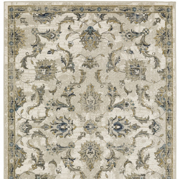 HomeRoots 2' Vintage Charm Oriental Power Loom Runner Rug – Stain Resistant, Durable for High-Traffic Areas 5' X 7' 509868