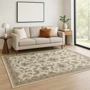 HomeRoots 2' Vintage Charm Oriental Power Loom Runner Rug – Stain Resistant, Durable for High-Traffic Areas 5' X 7' 509868