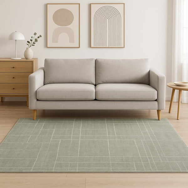 HomeRoots 2' Modern Grey and Ivory Geometric Shag Runner Rug - Soft, Durable, Stain-Resistant for High-Traffic Areas 5' X 8' 509896