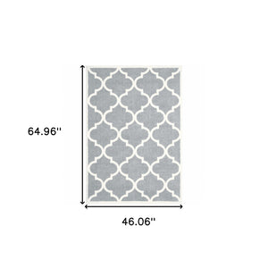 HomeRoots 2' Modern Geometric Shag Runner Rug - Stain-Resistant Floor Covering for High-Traffic Spaces 4' X 6' 509900