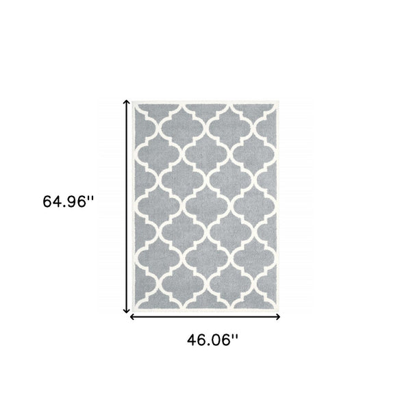 HomeRoots 2' Modern Geometric Shag Runner Rug - Stain-Resistant Floor Covering for High-Traffic Spaces 4' X 6' 509900