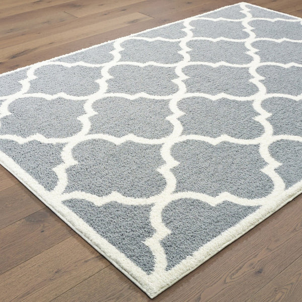 HomeRoots 2' Modern Geometric Shag Runner Rug - Stain-Resistant Floor Covering for High-Traffic Spaces 5' X 8' 509901