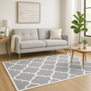 HomeRoots 2' Modern Geometric Shag Runner Rug - Stain-Resistant Floor Covering for High-Traffic Spaces 5' X 8' 509901