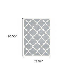 HomeRoots 2' Modern Geometric Shag Runner Rug - Stain-Resistant Floor Covering for High-Traffic Spaces 5' X 8' 509901