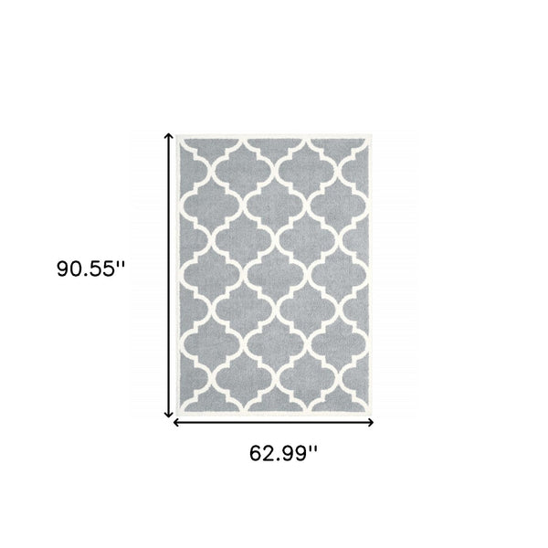 HomeRoots 2' Modern Geometric Shag Runner Rug - Stain-Resistant Floor Covering for High-Traffic Spaces 5' X 8' 509901
