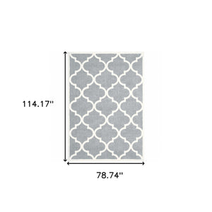 HomeRoots 2' Modern Geometric Shag Runner Rug - Stain-Resistant Floor Covering for High-Traffic Spaces 7' X 10' 509902