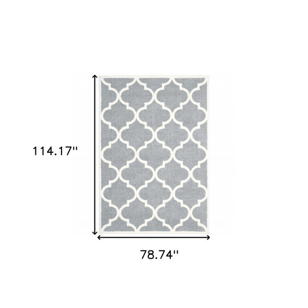 HomeRoots 2' Modern Geometric Shag Runner Rug - Stain-Resistant Floor Covering for High-Traffic Spaces 7' X 10' 509902