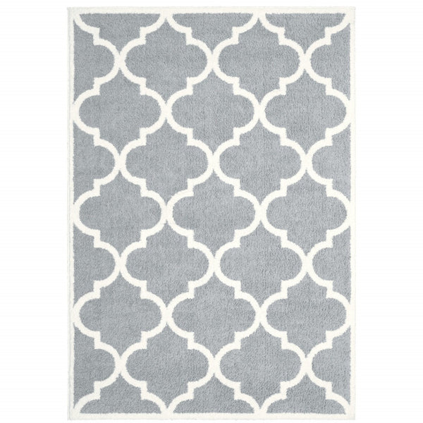 HomeRoots 2' Modern Geometric Shag Runner Rug - Stain-Resistant Floor Covering for High-Traffic Spaces 8' X 11' 509903