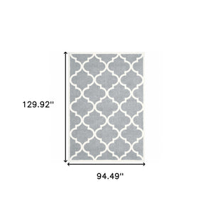HomeRoots 2' Modern Geometric Shag Runner Rug - Stain-Resistant Floor Covering for High-Traffic Spaces 8' X 11' 509903