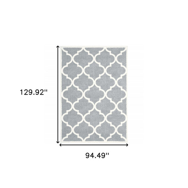 HomeRoots 2' Modern Geometric Shag Runner Rug - Stain-Resistant Floor Covering for High-Traffic Spaces 8' X 11' 509903