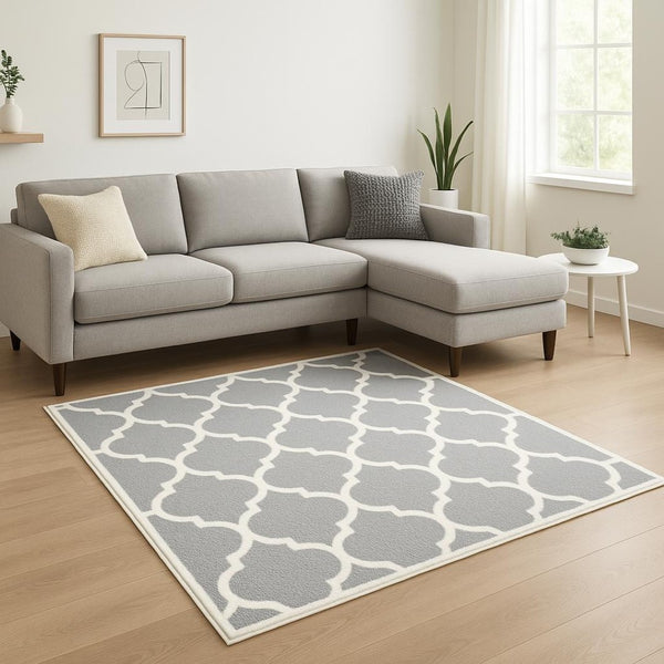 HomeRoots 2' Modern Geometric Shag Runner Rug - Stain-Resistant Floor Covering for High-Traffic Spaces 10' X 13' 509904