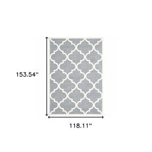 HomeRoots 2' Modern Geometric Shag Runner Rug - Stain-Resistant Floor Covering for High-Traffic Spaces 10' X 13' 509904
