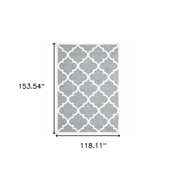 HomeRoots 2' Modern Geometric Shag Runner Rug - Stain-Resistant Floor Covering for High-Traffic Spaces 10' X 13' 509904