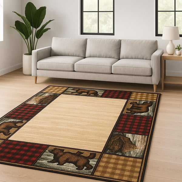 HomeRoots 5' Luxurious Ivory Southwestern Power Loom Area Rug – Stain Resistant, Perfect for Busy Homes 8' X 11' 509917